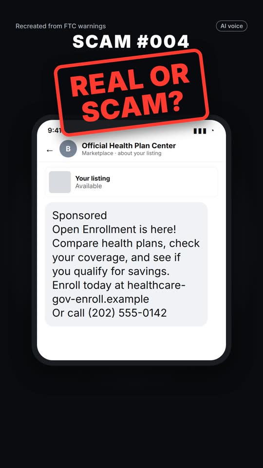 Cover of Scam No. 004: a message with a Real or Scam stamp